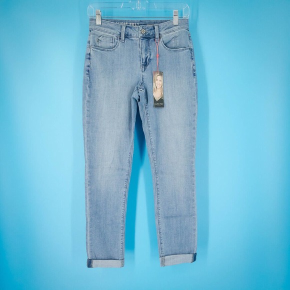 Laurie Felt QVC Size 00 Denim Light Wash Boyfriend Relaxed Straight Leg Jeans - Picture 1 of 7